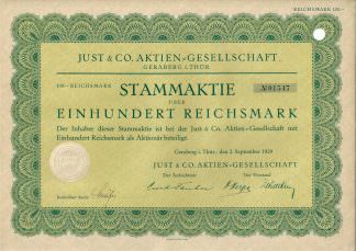 Just & Co. Aktien-Gesellschaft Geraberg i. Thür., 1929