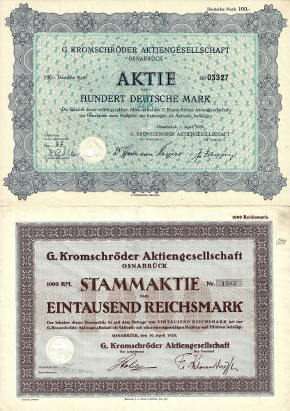 G. Kromschröder Aktiengesellschaft Osnabrück