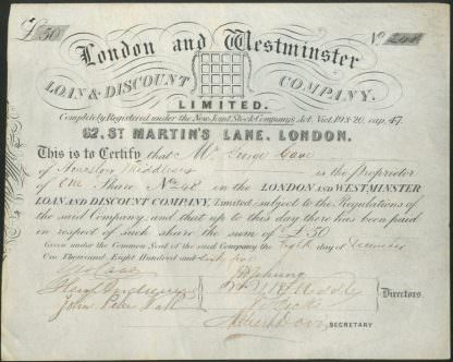 London and Westminster Loan & Discount Company Limited, 1865