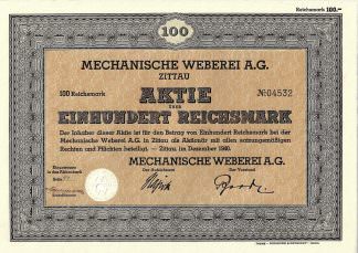 Mechanische Weberei A.G. Zittau, 1940