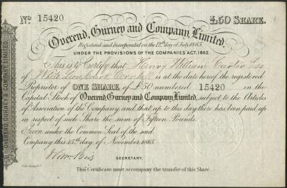 Overend, Gurney and Company Limited, 1865