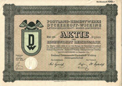 Portland-Zementwerke Dyckerhoff-Wicking Aktiengesellschaft Mainz-Amöneburg, 1935