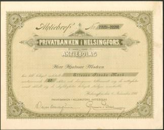 Privatbanken i Helsingfors, Aktiebolag (1917)