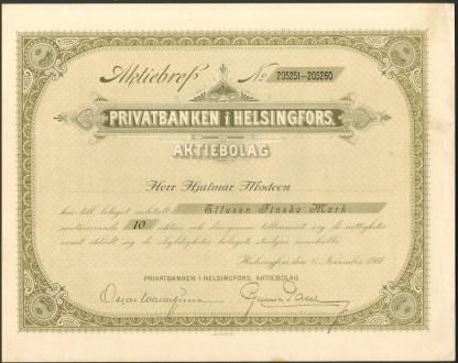 Privatbanken i Helsingfors, Aktiebolag (1917)