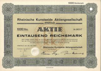Rheinische Kunstseide Aktiengesellschaft Krefeld, 1940