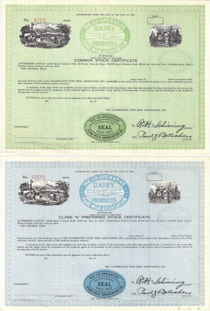 The Co-Operative Pure Milk Association Inc. DAIRY Products, Ohio (1923)