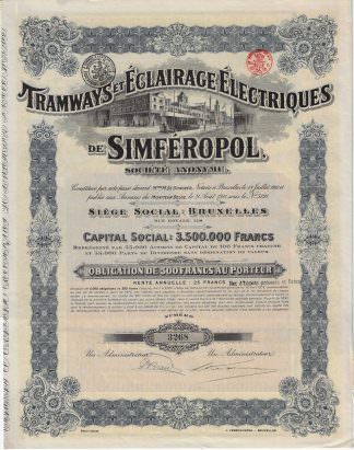 Tramways et Eclairage Electriques de Simferopol S.A., 1930