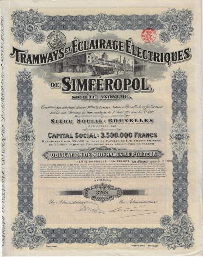 Tramways et Eclairage Electriques de Simferopol S.A., 1930