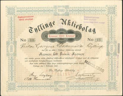 Tyllinge Aktiebolag, 1898