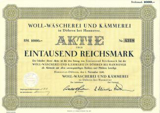Woll-Wäscherei und Kämmerei in Döhren bei Hannover, 1941