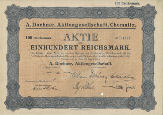 A. Doehner Aktiengesellschaft, Chemnitz (1925)