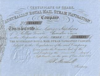 Australian Royal Mail Steam Navigation Company, 1852