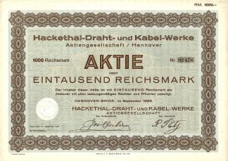 Hackethal-Draht- und Kabel-Werke Aktiengesellschaft/Hannover (1928)