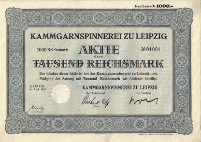 Kammgarnspinnerei zu Leipzig, 1942