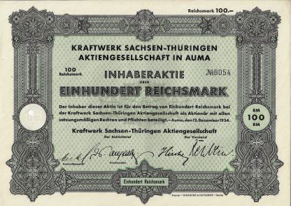 Kraftwerk Sachsen-Thüringen Aktiengesellschaft in Auma, 1934
