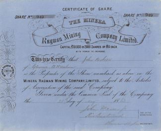 Minera Ragman Mining Company Limited, 1863