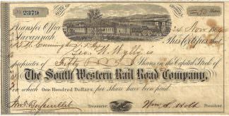 The South Western Rail Road Company, Savannah, Georgia
