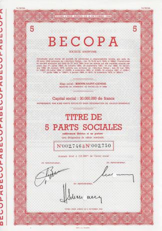 Becopa S.A., Rhode-Saint-Genese (1970)