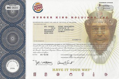 Burger King Holdings, Inc. (2008)