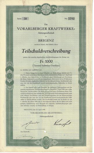 Vorarlberger Kraftwerke-Aktiengesellschaft, 1930