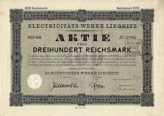 Electricitäts-Werke Liegnitz (Legnica), 1926