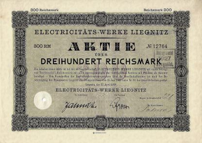 Electricitäts-Werke Liegnitz (Legnica), 1926