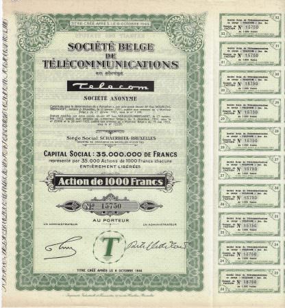 Societe Belge de Telecommunications en abrege Telecom, 1955