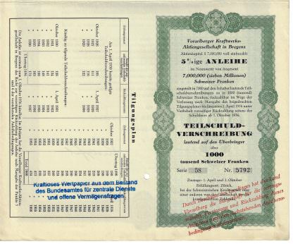 Vorarlberger Kraftwerke-Aktiengesellschaft, 1930 – Bild 3