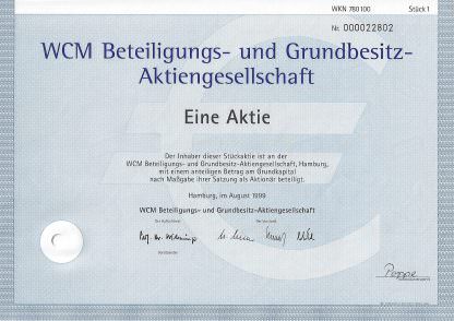 WCM Beteiligungs- und Grundbesitz-Aktiengesellschaft, 1999