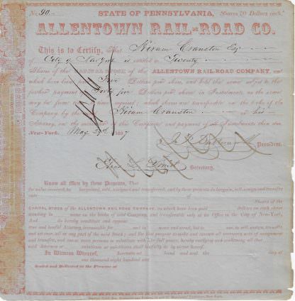 Allentown Rail-Road Co., 1857