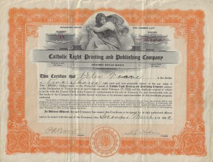 Catholic Light Printing and Publishing Company, 1922