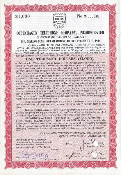 Copenhagen Telephone Company, Incorporated (1971)