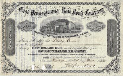 East Pennsylvania Rail Road Company, 1885