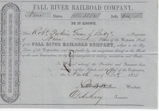 Fall River Railroad Company, 1853