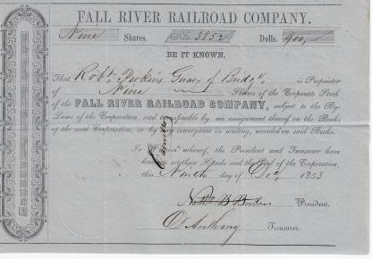 Fall River Railroad Company, 1853