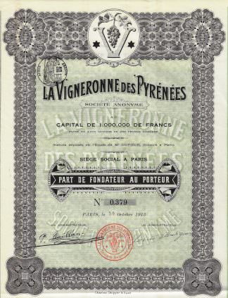 La Vigneronne des Pyrenees S.A. (1913) - Weinbau in den Pyrenäen