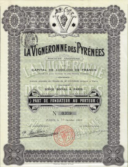La Vigneronne des Pyrenees S.A. (1913) - Weinbau in den Pyrenäen
