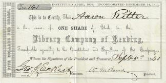 Library Company of Reading, 1861
