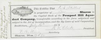 Prospect Hill Aqueduct Company, Battleboro, Vermont (1874)