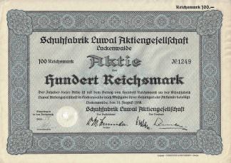 Schuhfabrik Luwal Aktiengesellschaft Luckenwalde, 1938