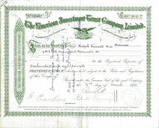 The American Investment and General Trust Company Ltd., 1906
