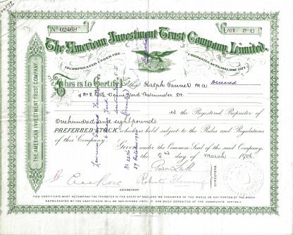 The American Investment and General Trust Company Ltd., 1906