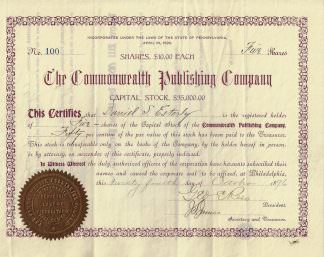 The Commonwealth Publishing Company, 1896