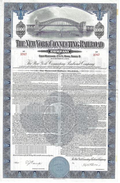 The New York Connecting Railroad Company, First Mortgage 2,875% Bond, Series B (1945)