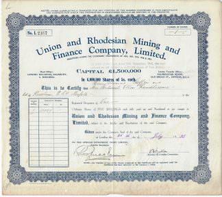 Union and Rhodesian Mining and Finance Company, Limited (1935)