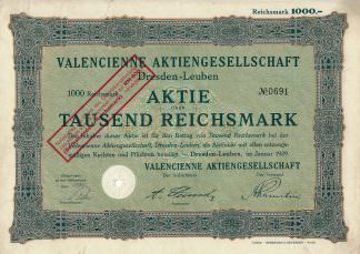Valencienne Aktiengesellschaft Dresden-Leuben, 1929