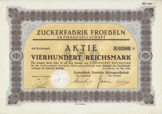 Zuckerfabrik Froebeln Aktiengesellschaft, 1928