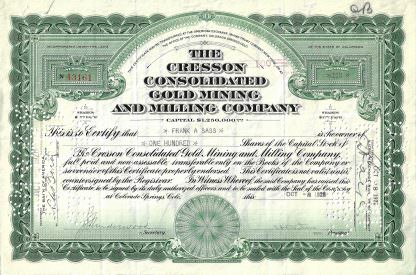 The Cresson Consolidated Gold Mining and Milling Company