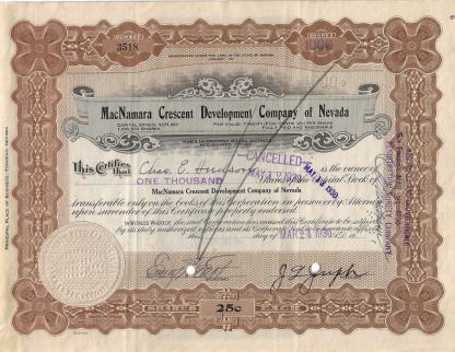MacNamara Crescent Development Company of Nevada