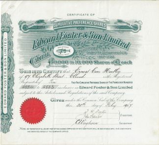 Edward Foster & Son Limited, 1904
